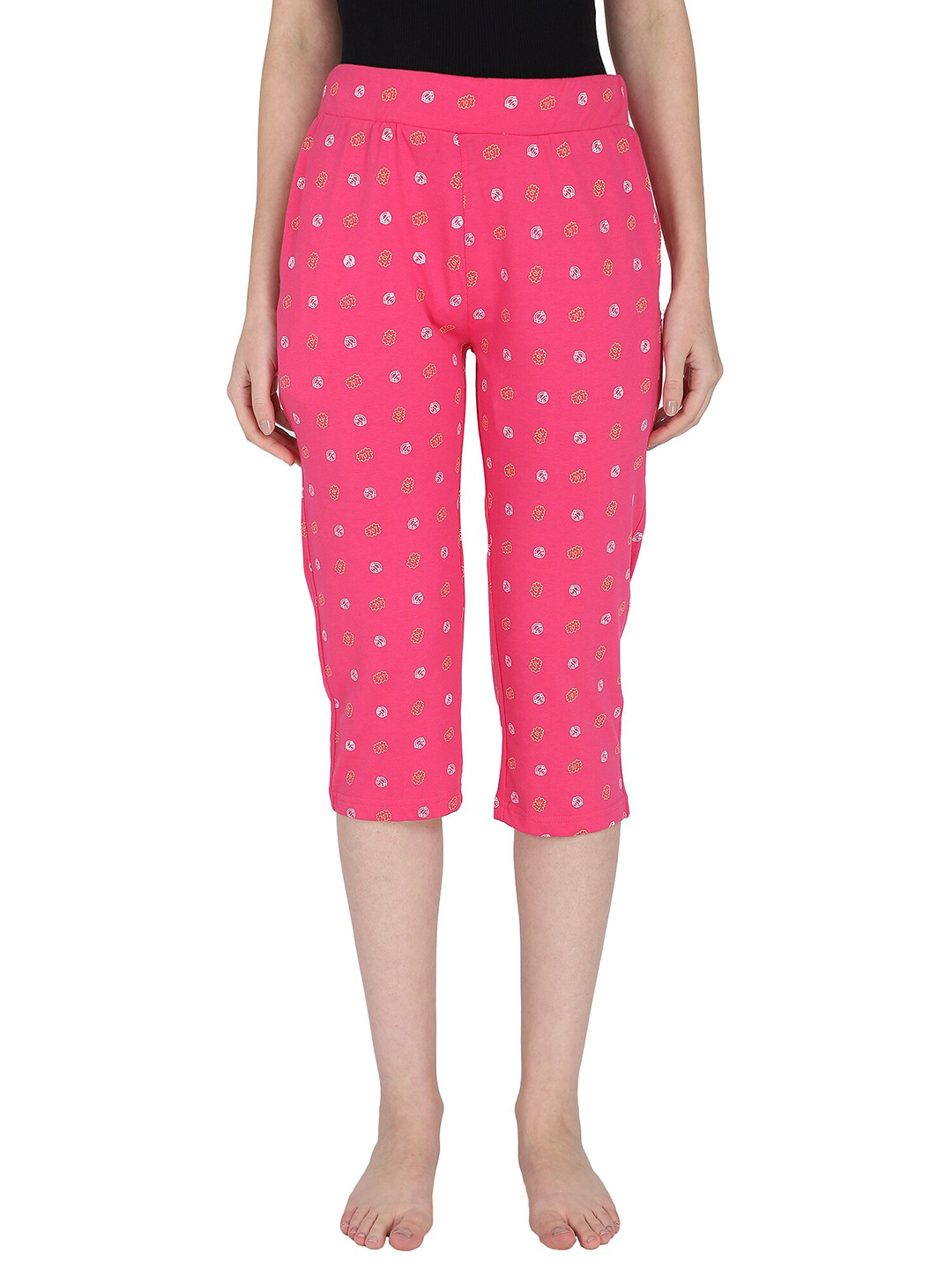 

PROTEENS Women Fuchsia & White Printed Capris
