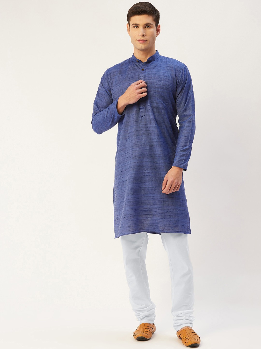 

Jompers Men Blue Pure Cotton Kurta with Churidar