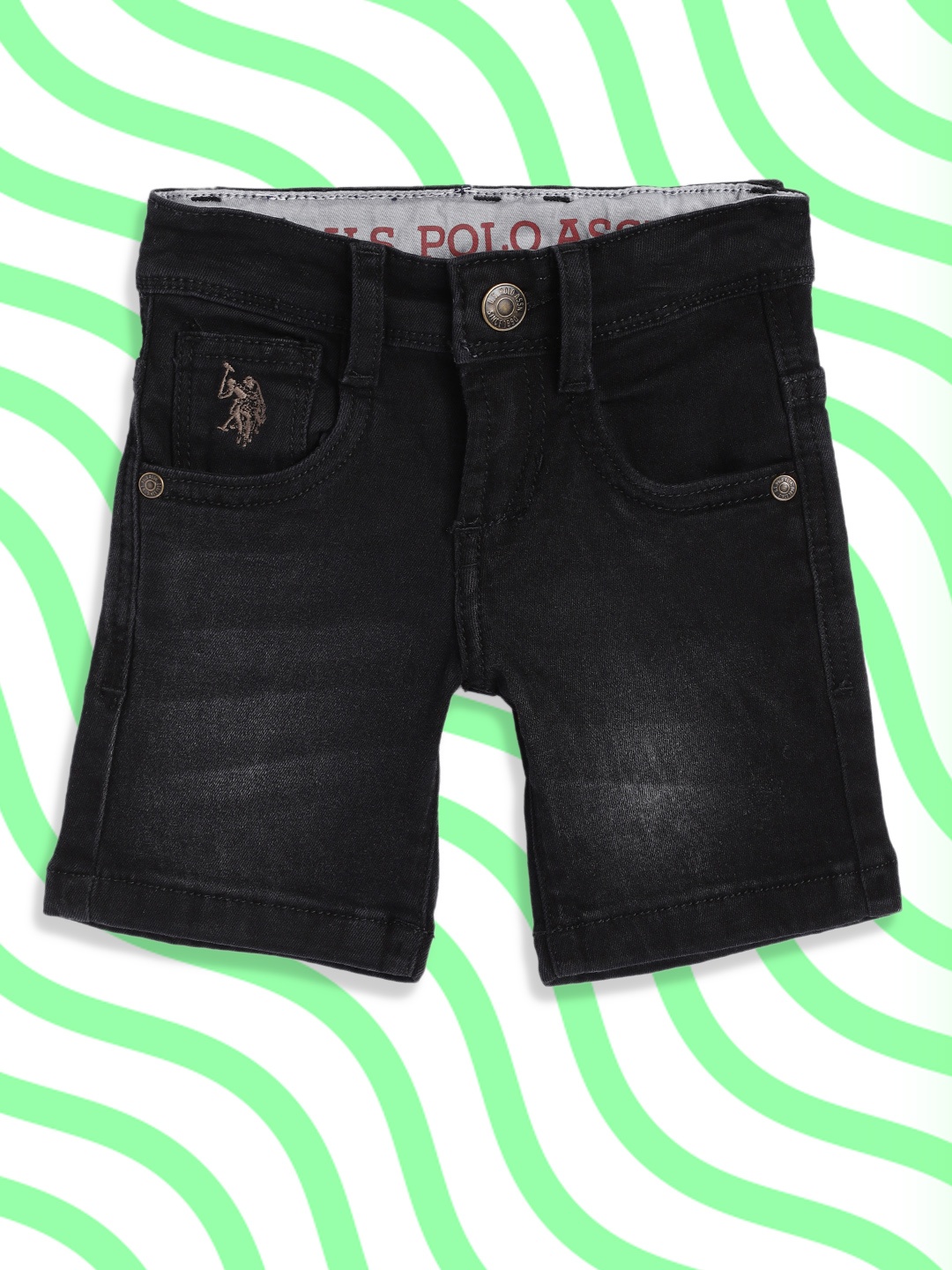 

U.S. Polo Assn. Kids Boys Black Denim Shorts