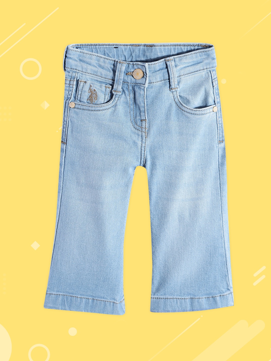 

U.S. Polo Assn. Kids Girls Blue Regular Fit Stretchable Jeans