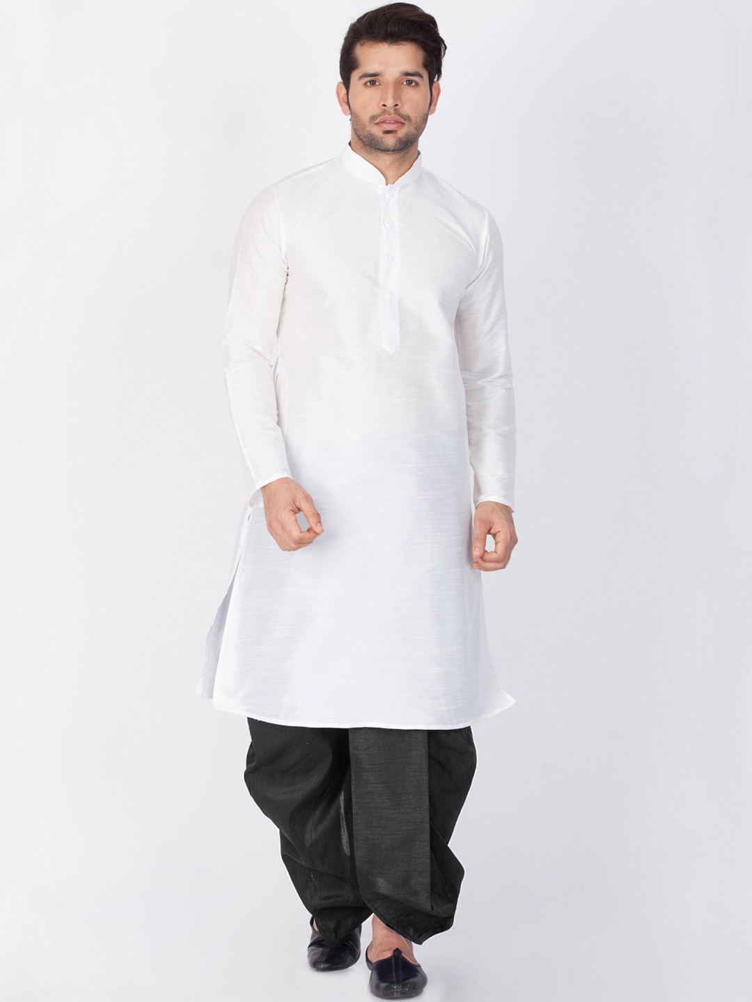 

VASTRAMAY Men White Kurta with Dhoti Pants