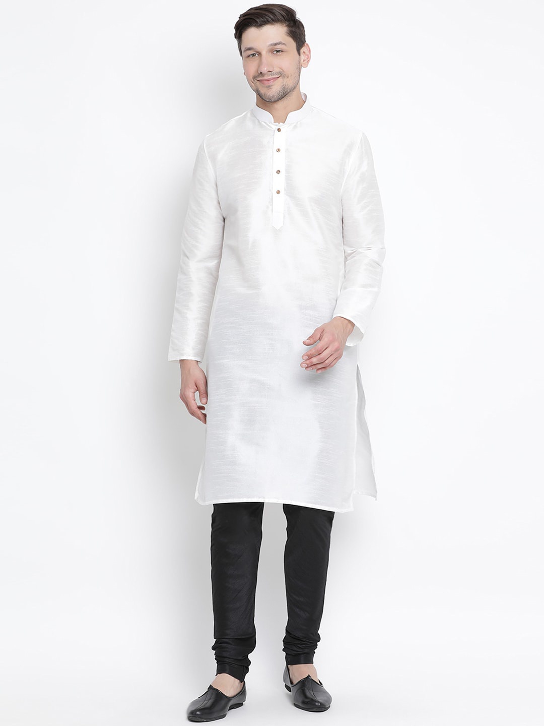 

VASTRAMAY Men White Kurta with Churidar
