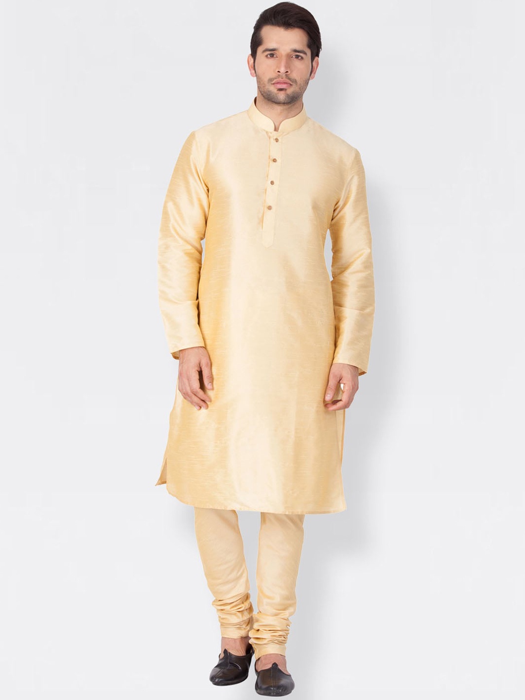 

VASTRAMAY Men Gold-Toned Kurta with Churidar
