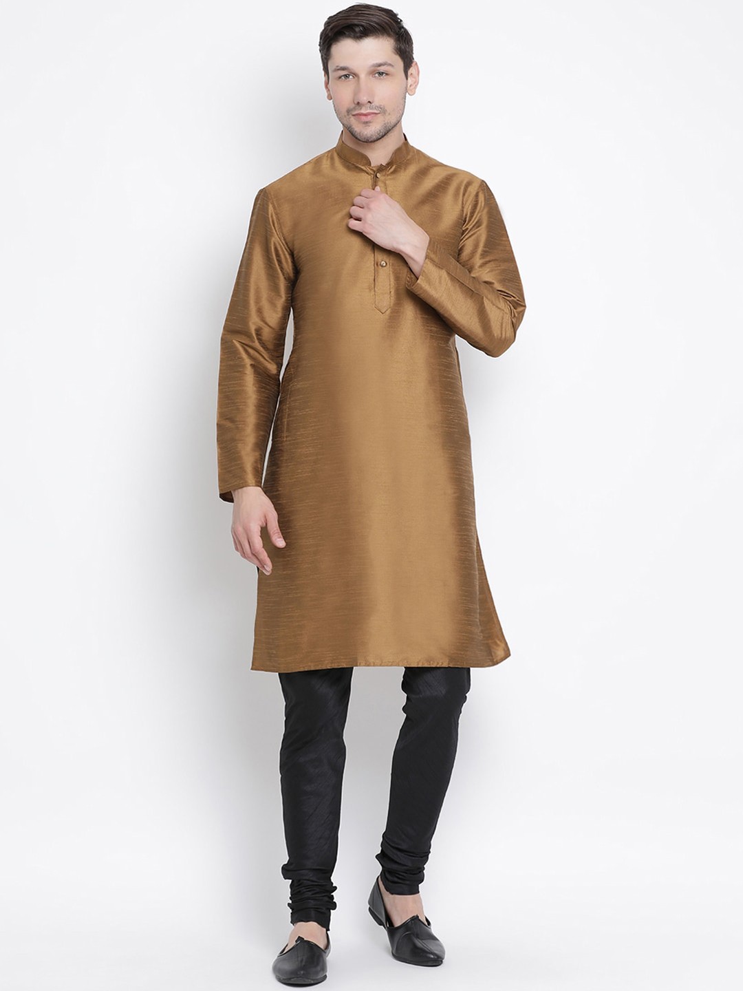 

VASTRAMAY Men Coffee Brown Kurta with Pyjamas