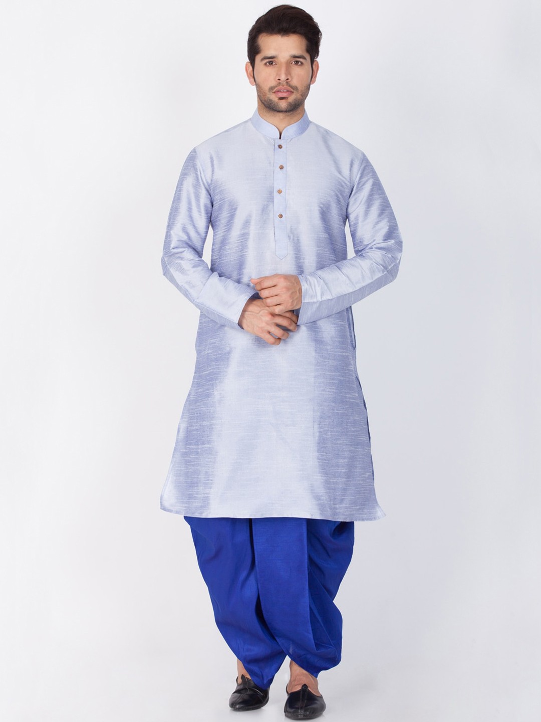 

VASTRAMAY Men Lavender Kurta with Dhoti Pants