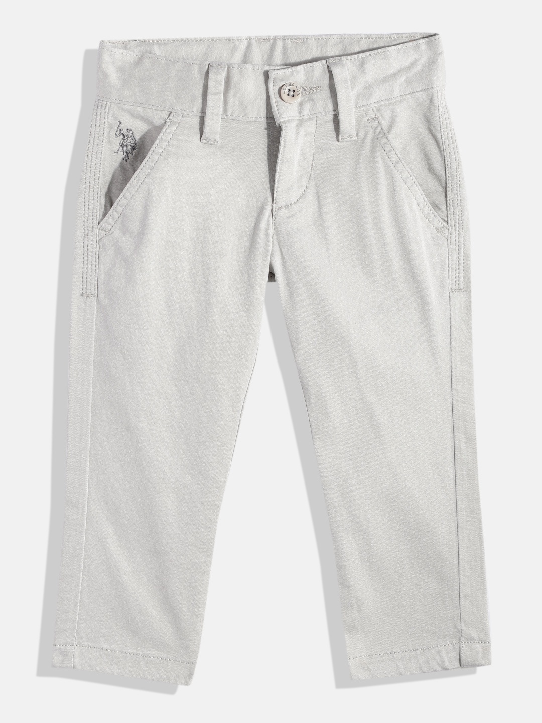 

U.S.Polo Assn. Kids Boys Off White Regular Trousers