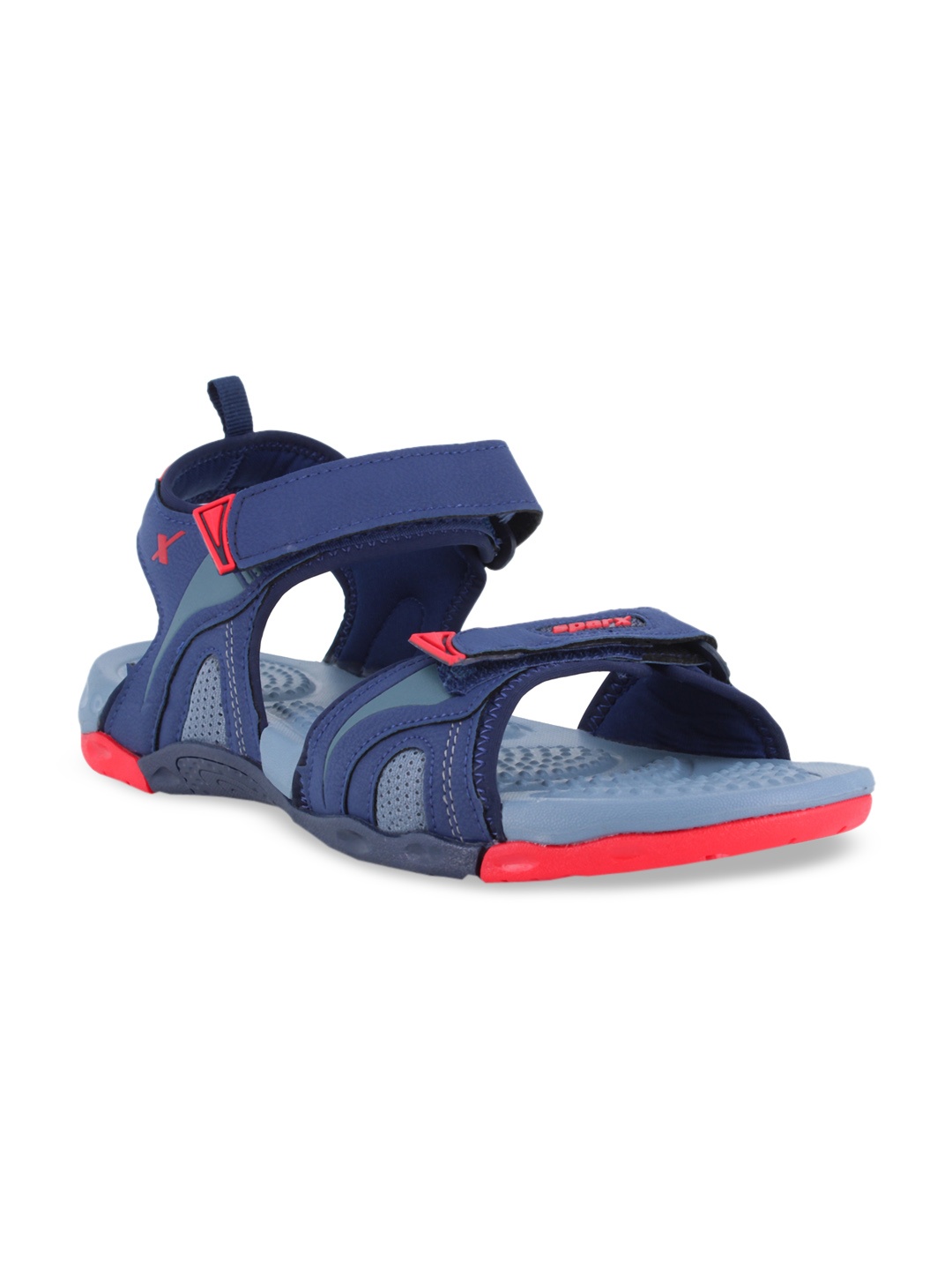 

Sparx Men Navy Blue & Red Solid Floater Sports Sandals