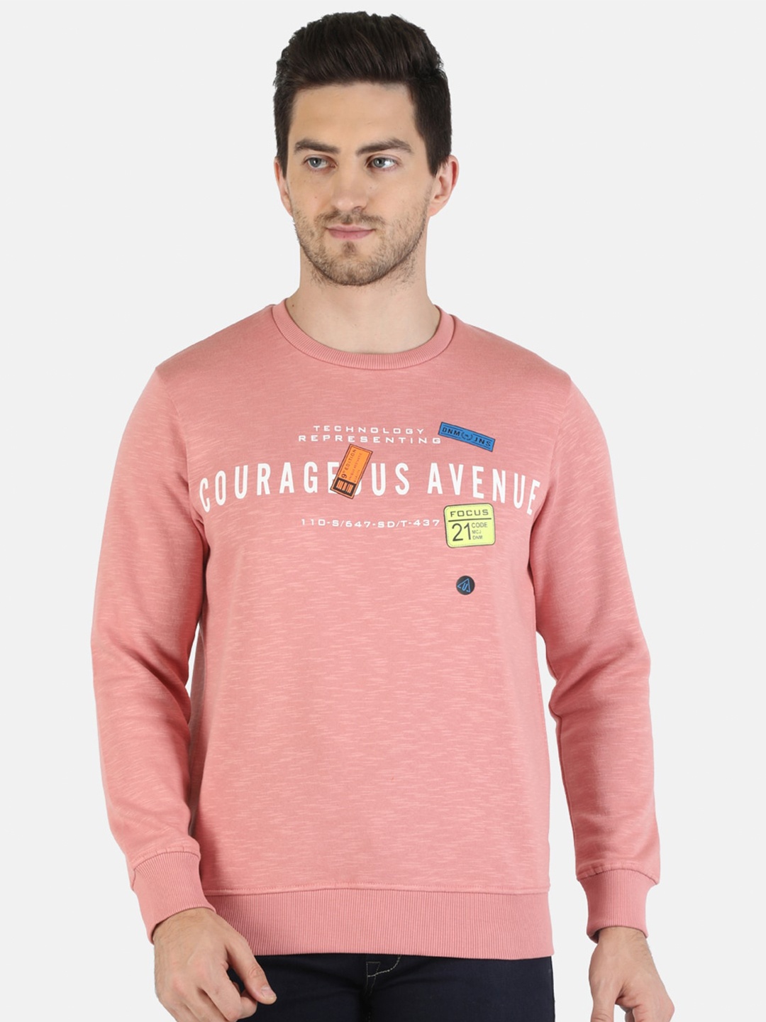 

Monte Carlo Men Peach Printed Sweatshirt