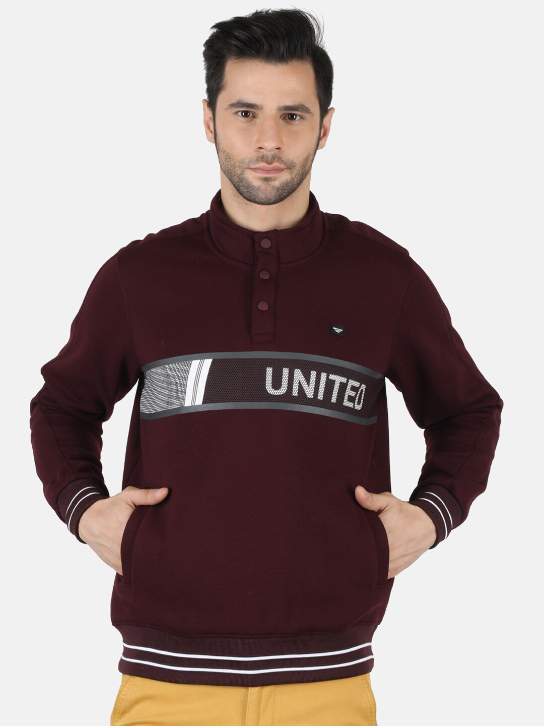 

Monte Carlo Men Burgundy Printed Sweatshirt