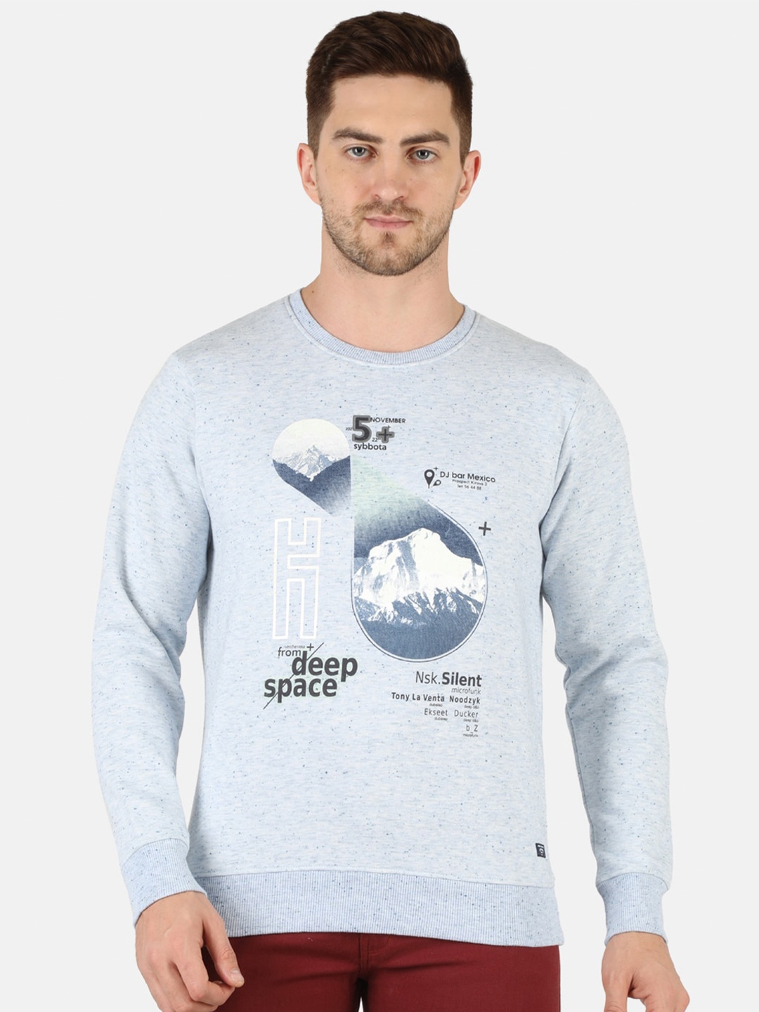 

Monte Carlo Men Blue Printed Sweatshirt