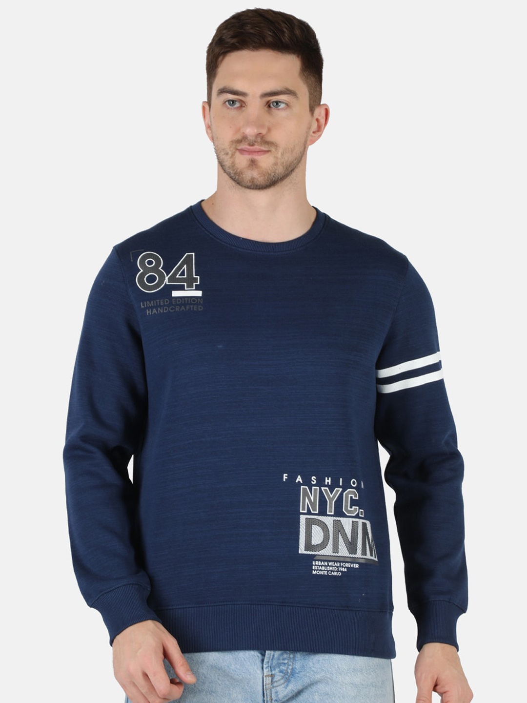 

Monte Carlo Men Navy Blue Printed Sweatshirt