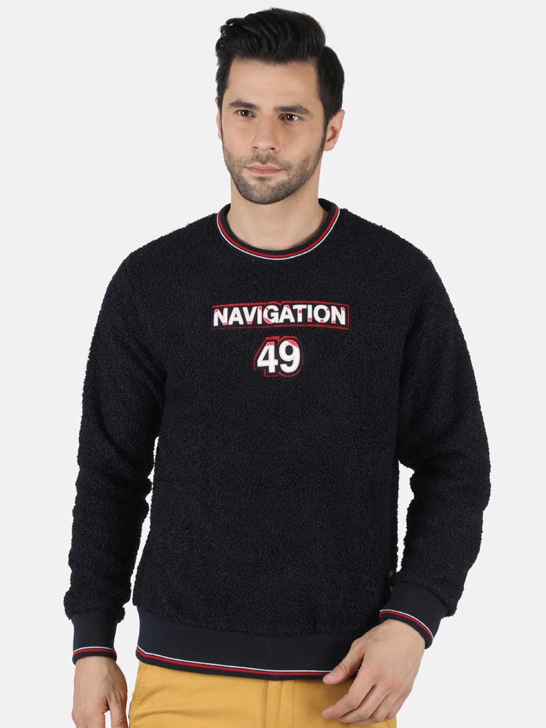 

Monte Carlo Men Navy Blue Printed Sweatshirt