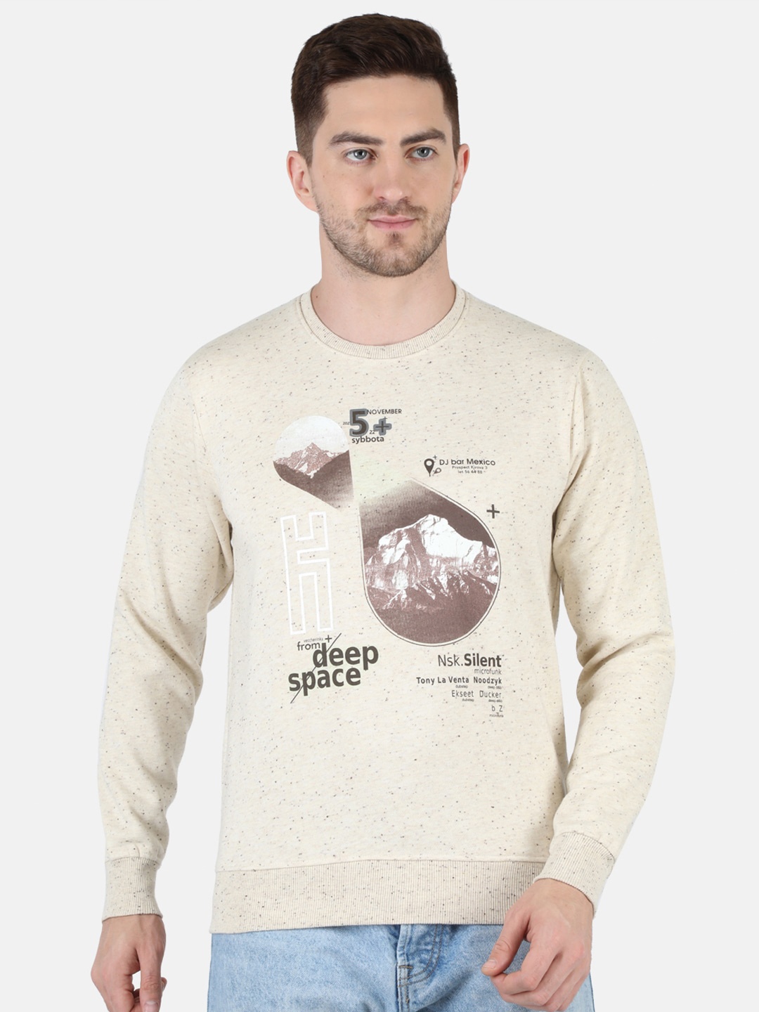 

Monte Carlo Men Beige Printed Sweatshirt