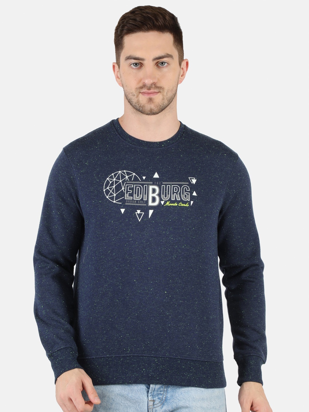 

Monte Carlo Men Navy Blue Printed Sweatshirt