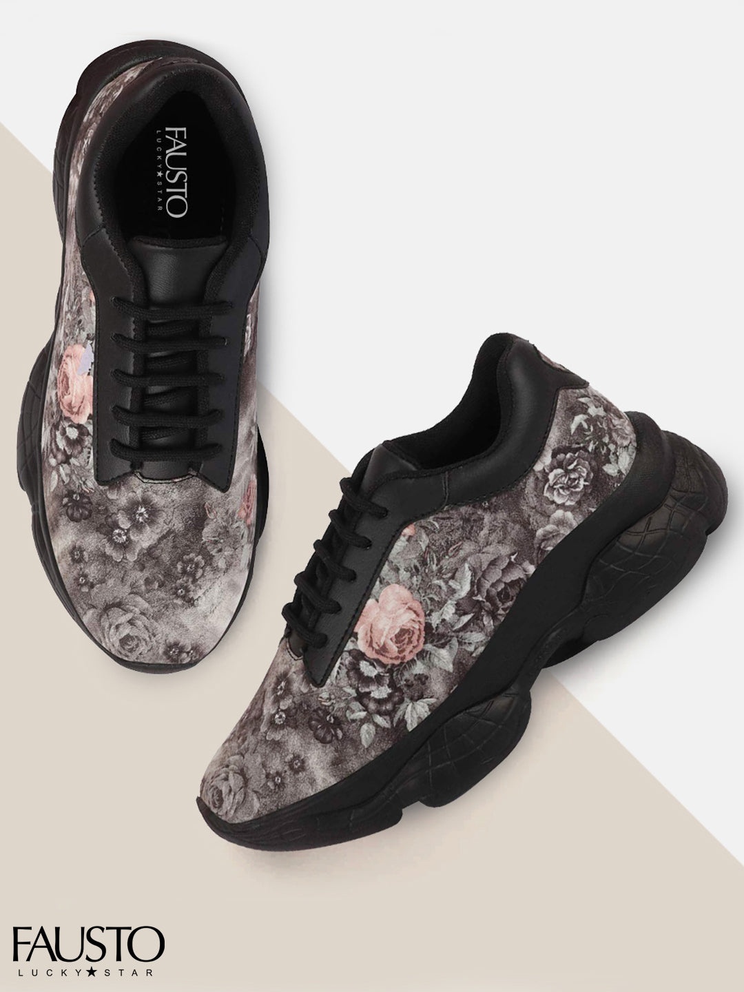 

FAUSTO Women Black Running Sports Shoes