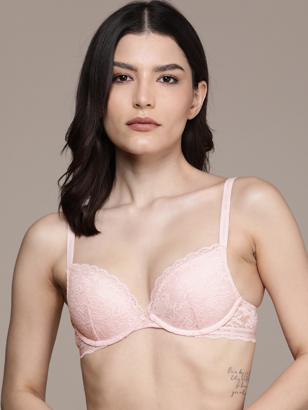 

Calvin Klein Underwear Pink Lace Underwired Heavily Padded Bra