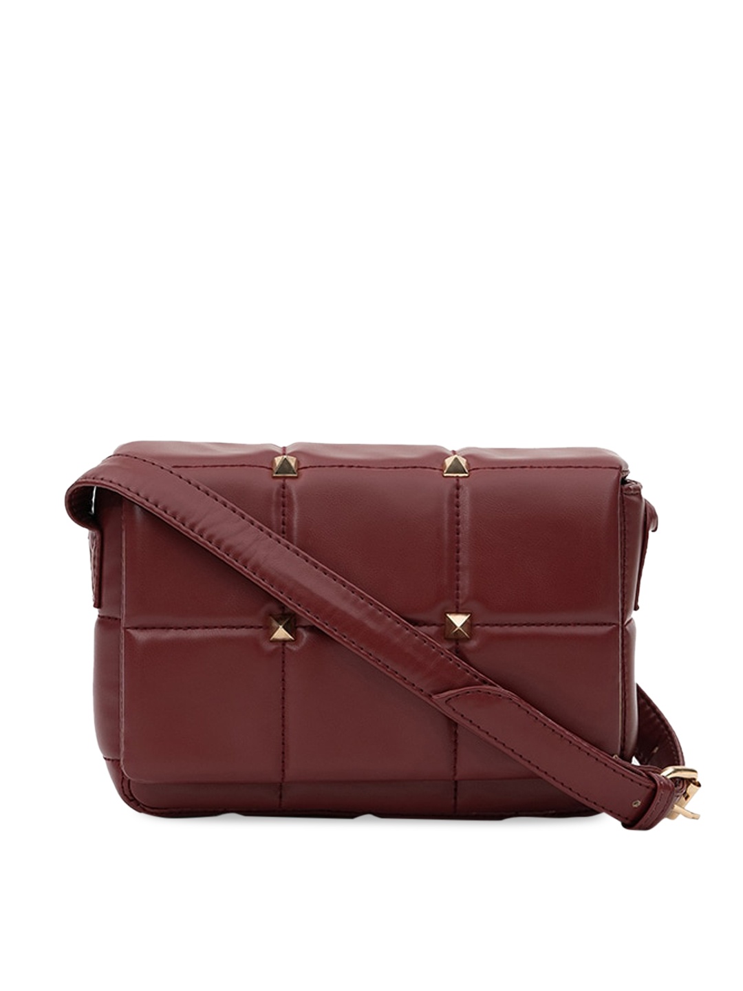 

NUFA Maroon Self Design Structured Sling Bag