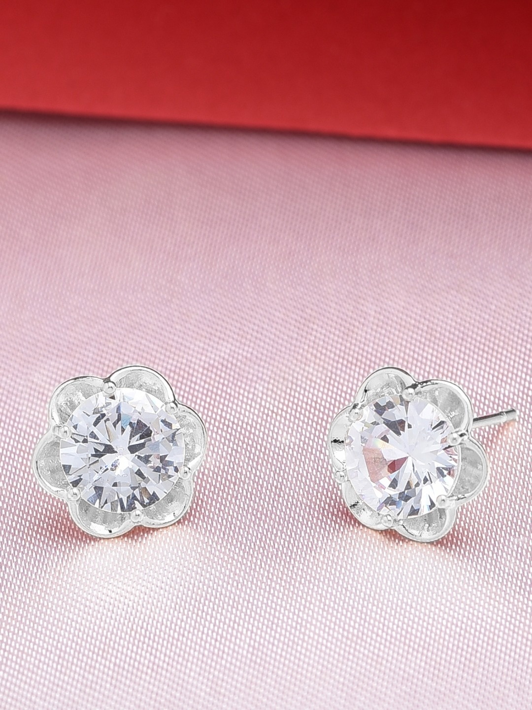 

AMI Silver-Plated Floral Studs Earrings
