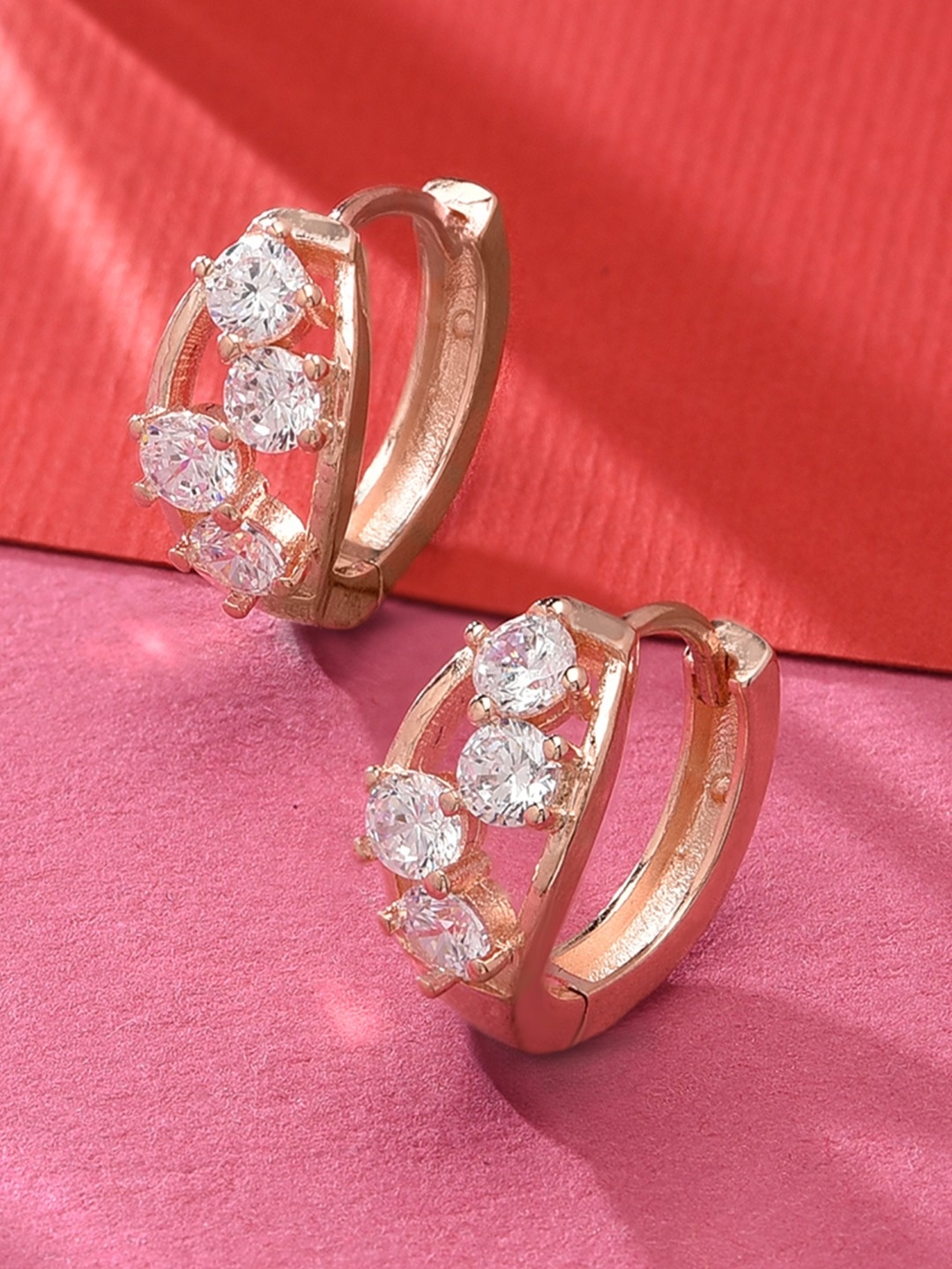

AMI Rose Gold Plated Contemporary Studs Earrings
