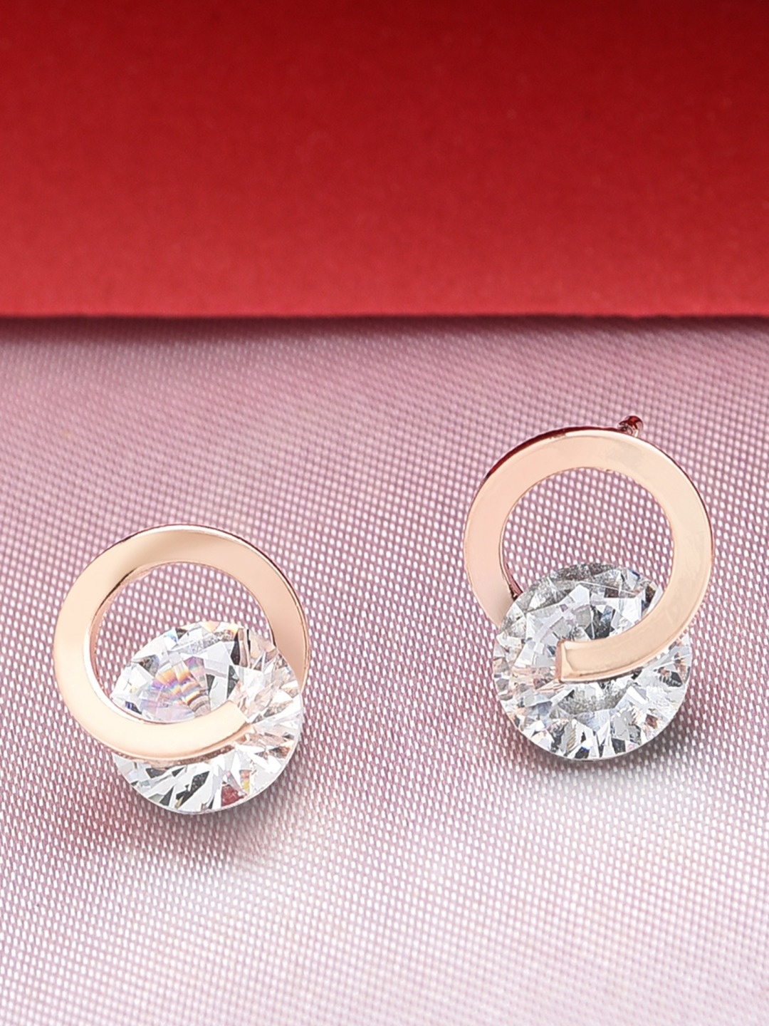 

AMI Rose Gold Plated Contemporary Studs Earrings