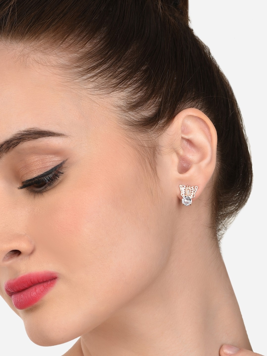 

AMI Rose Gold-Plated Contemporary Studs Earrings
