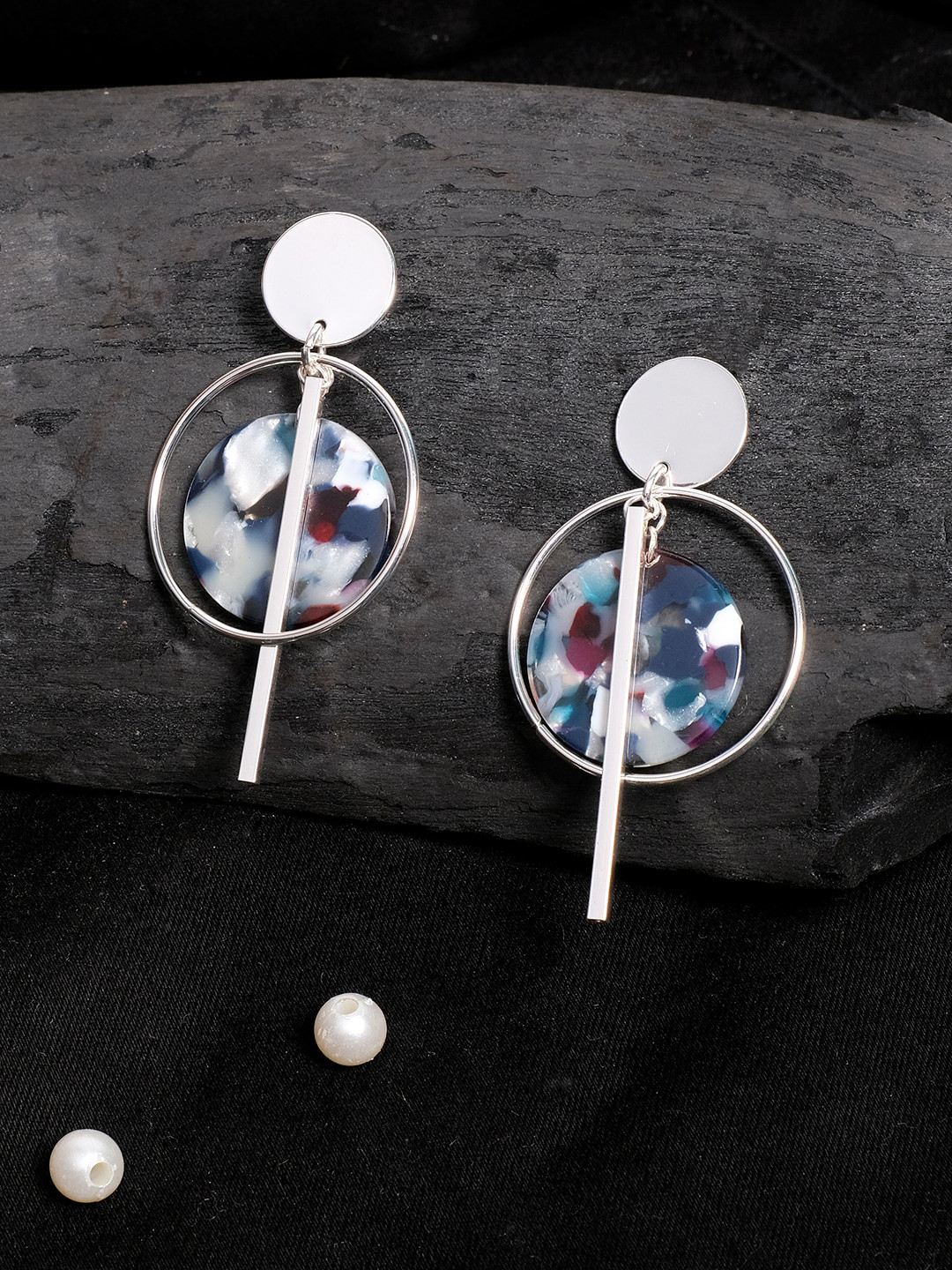 

Lilly & sparkle Silver-Plated Contemporary Drop Earrings