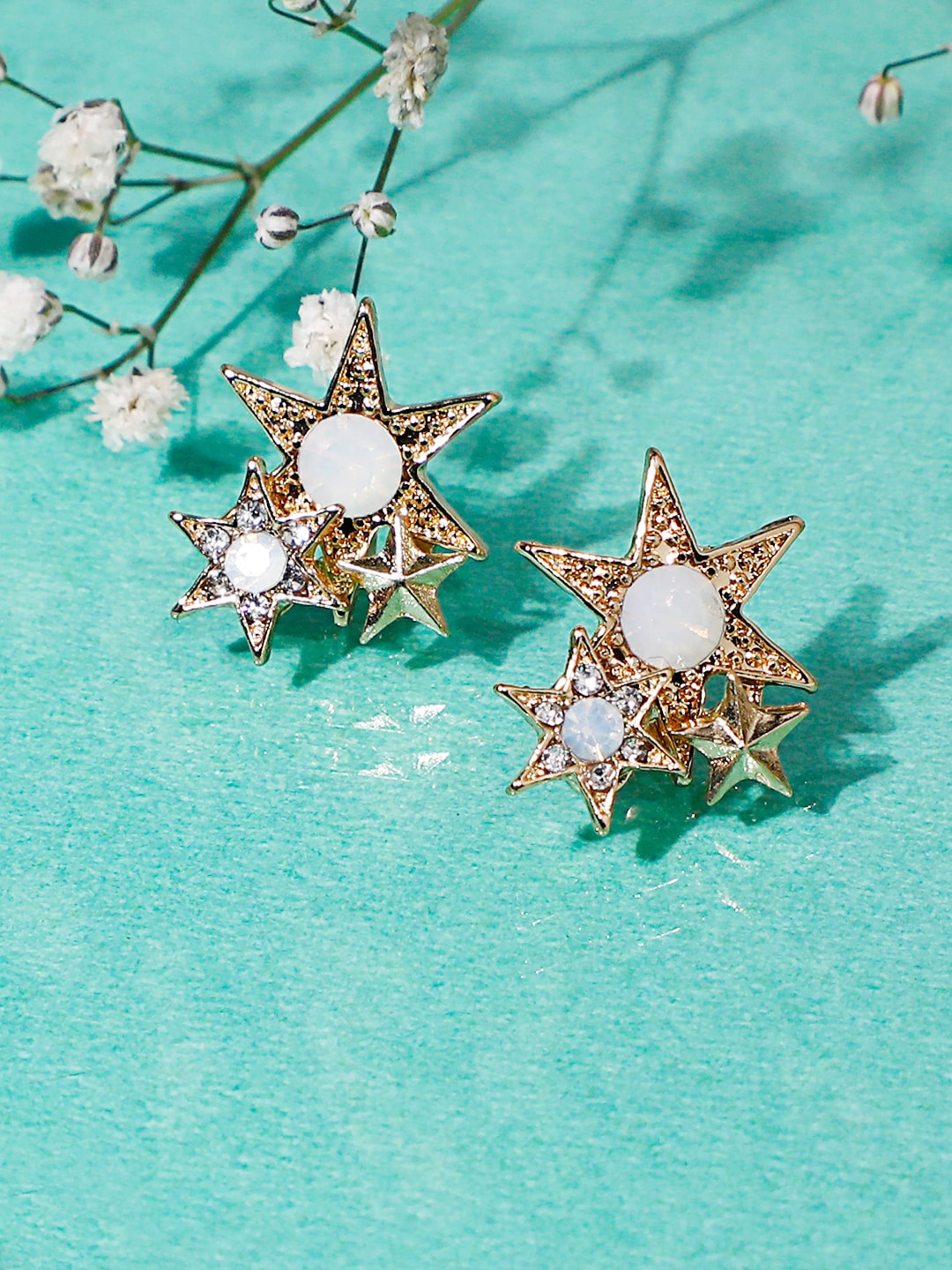

Lilly & sparkle Gold-Plated Floral Studs Earrings