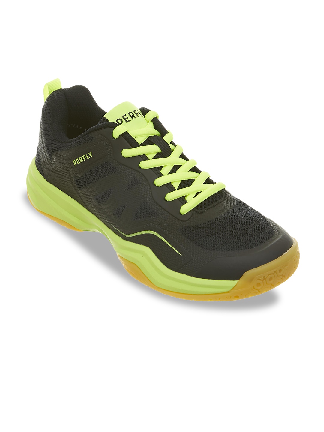 

PERFLY By Decathlon Unisex Kids Black Textile Badminton Non-Marking Shoes