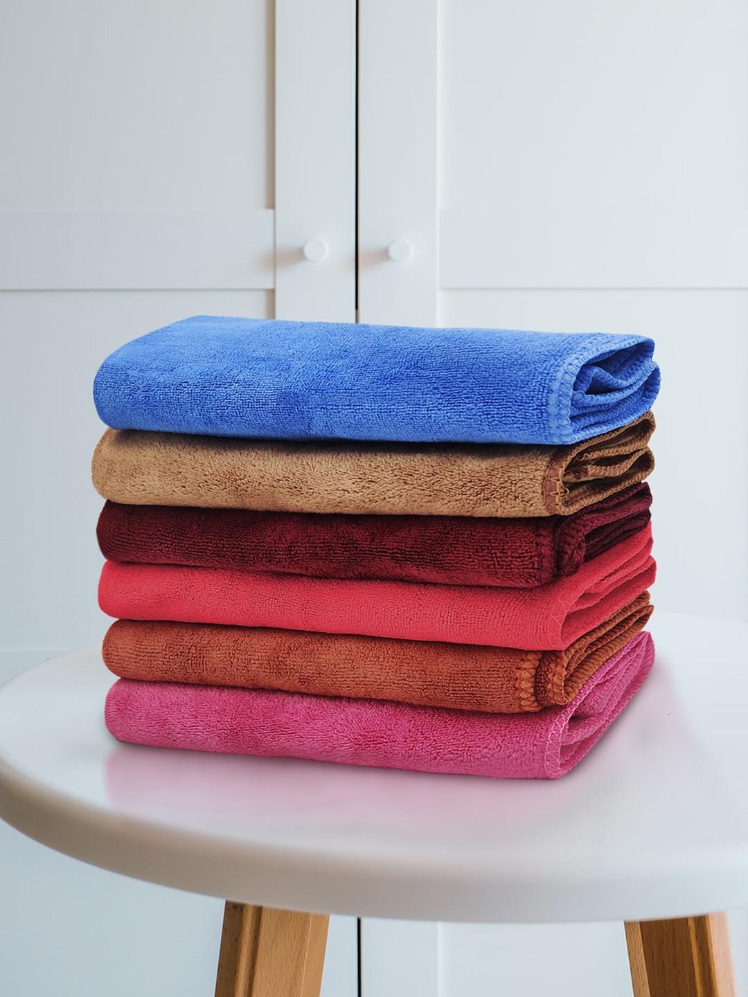 Aura Set Of 6 Highly Absorbent Microfiber Cleaning Cloth, Assorted