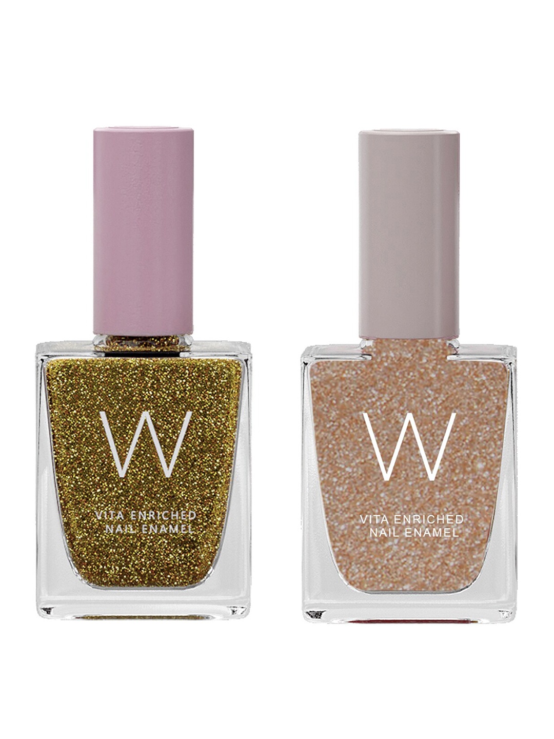 

W Set of 2 Vita Enriched Nail Enamels - Luster & Glitz, Gold