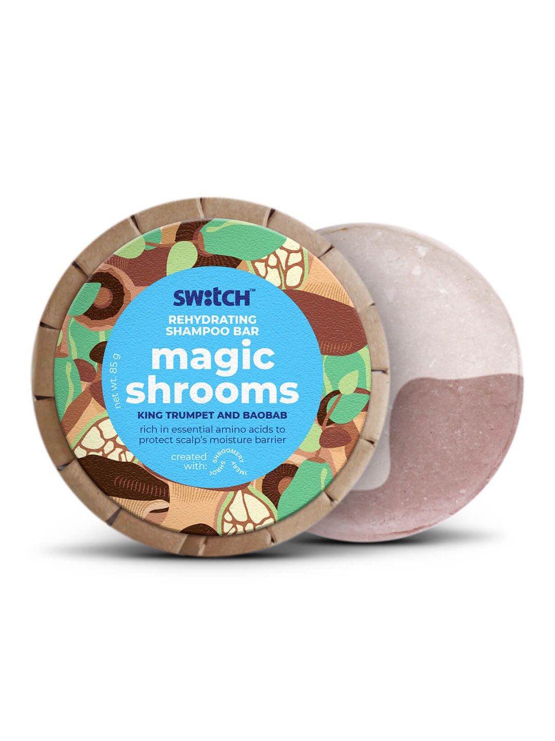 

The Switch Fix Rehydrating Magic Shrooms Shampoo Bar for Dehydrated Scalp 85g, Brown