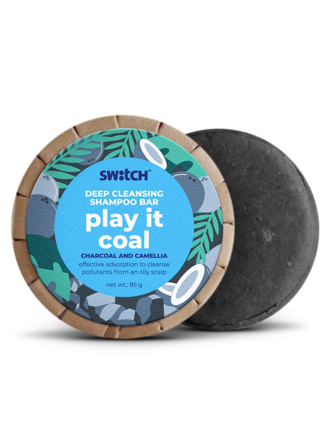 

The Switch Fix Deep Cleansing & Exfoliating Play It Coal Shampoo Bar for Oily Scalp & Hair, Charcoal