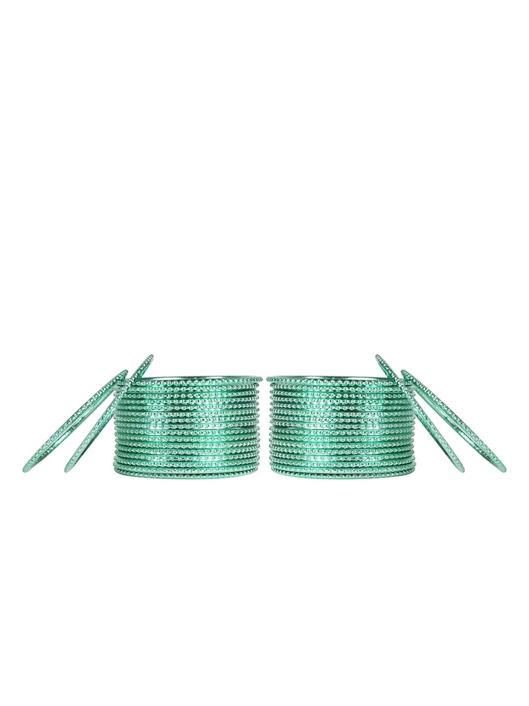 

Arendelle Set Of 36 Sea Green Shinning Metal Bangles