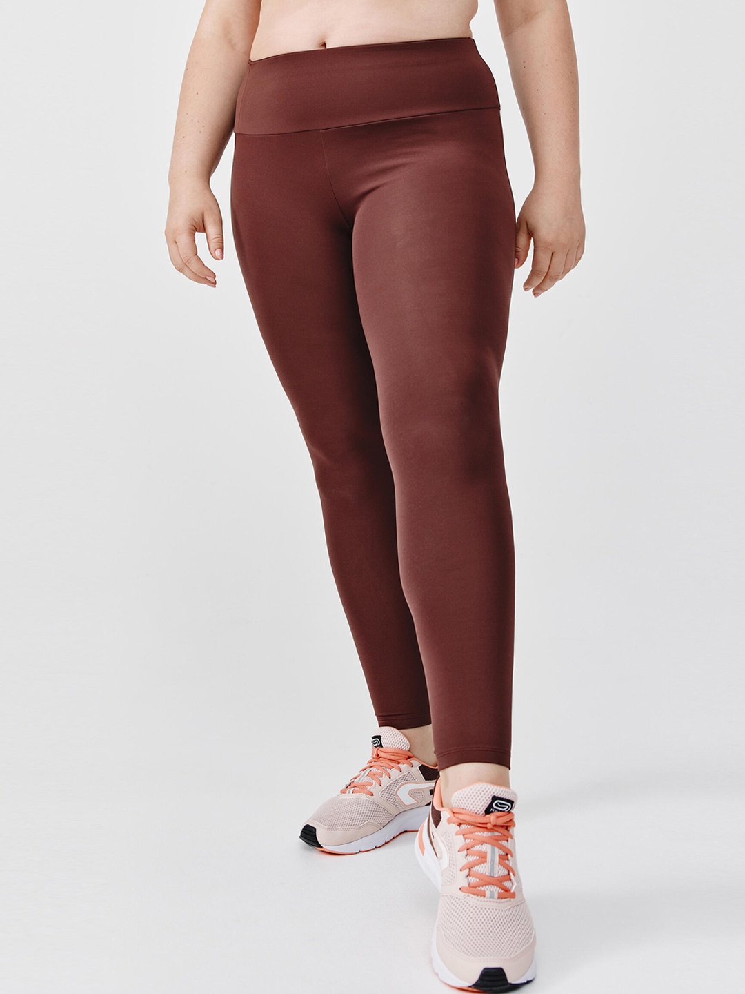 

Kalenji By Decathlon Women Brown Solid Running Long Tights