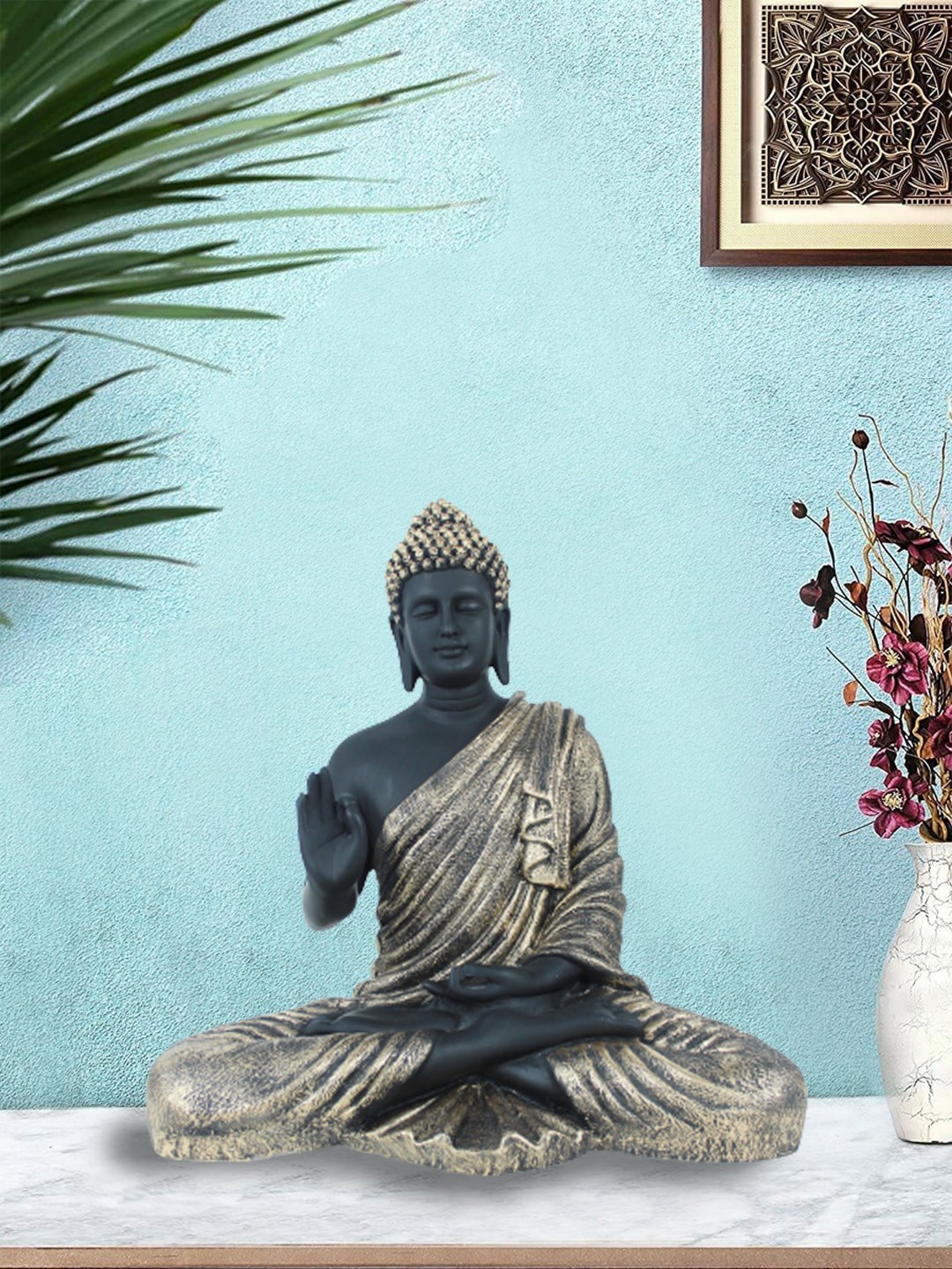 

Wonderland Black & Gold-Toned Buddha Statue Garden Accessories