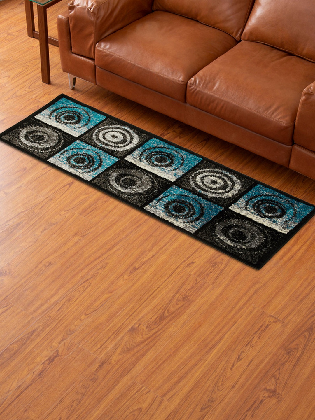 

Home Centre Black & Blue Geometric Rectangular Floor Runner
