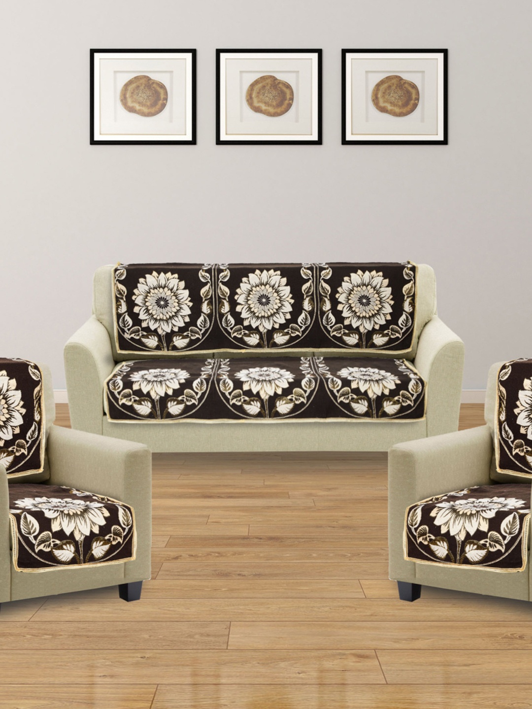 

Home Centre Pack of 6 Brown Textured Sofa Cover Set