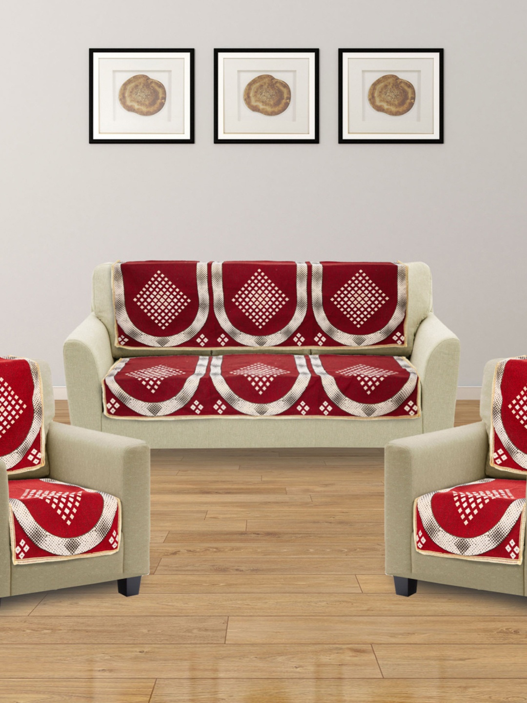

Home Centre Corsica Neon Red Textured Sofa Cover Set - 6 Pcs