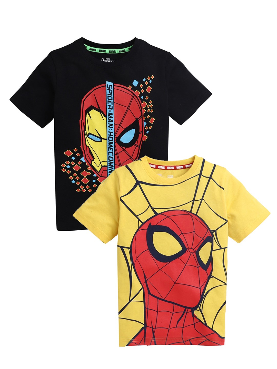

KINSEY Boys Black 2 Spider-Man Printed Bio Finish Raw Edge T-shirt