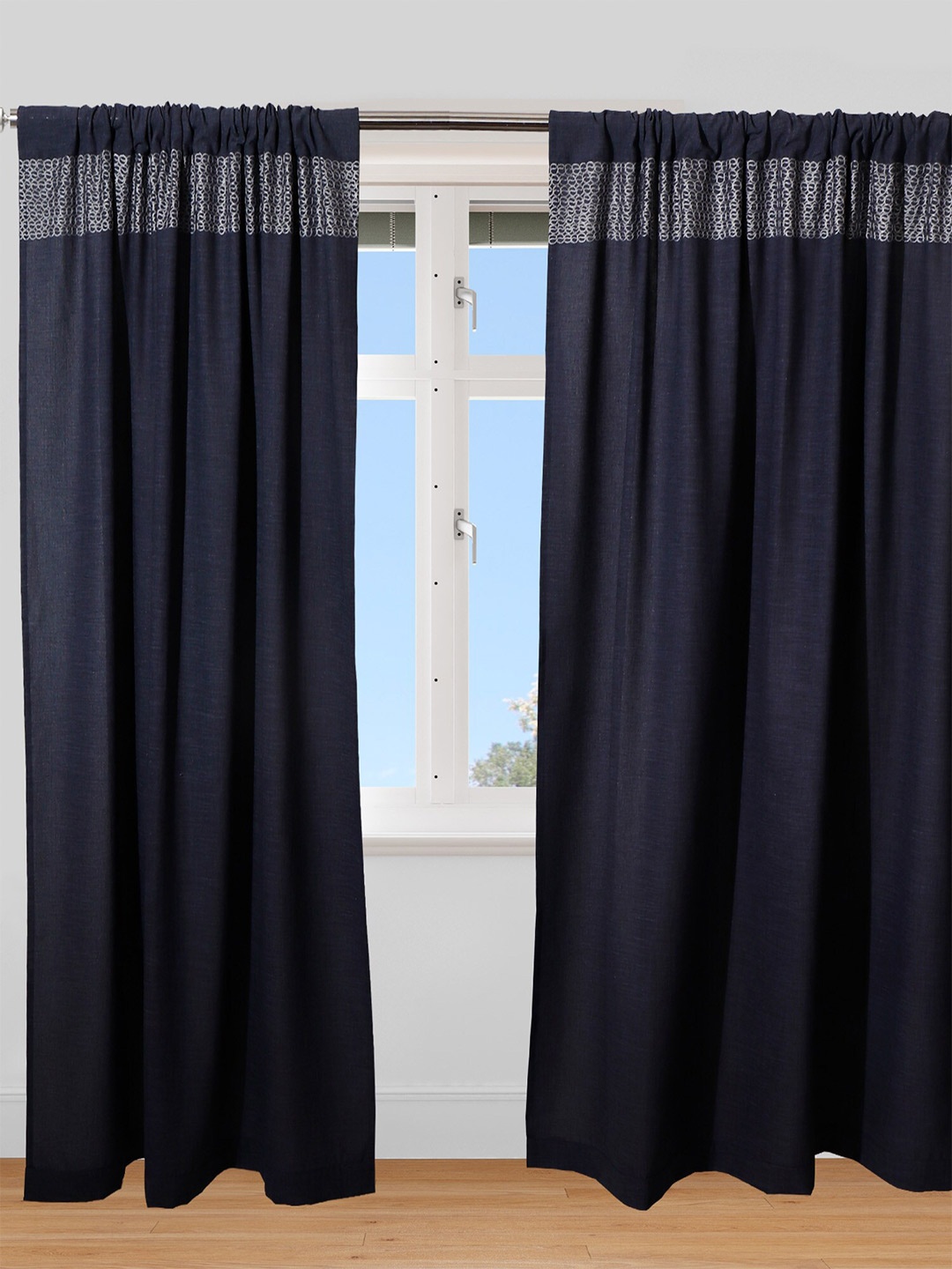 

ZEBA Blue Solid Door Curtain
