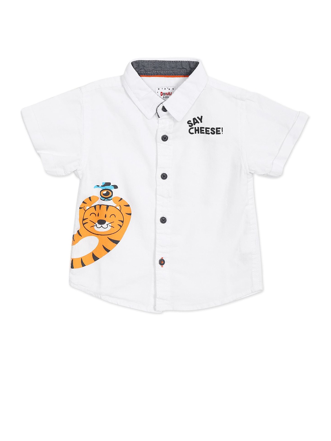 

Donuts Boys White Printed Casual Winter Shirt