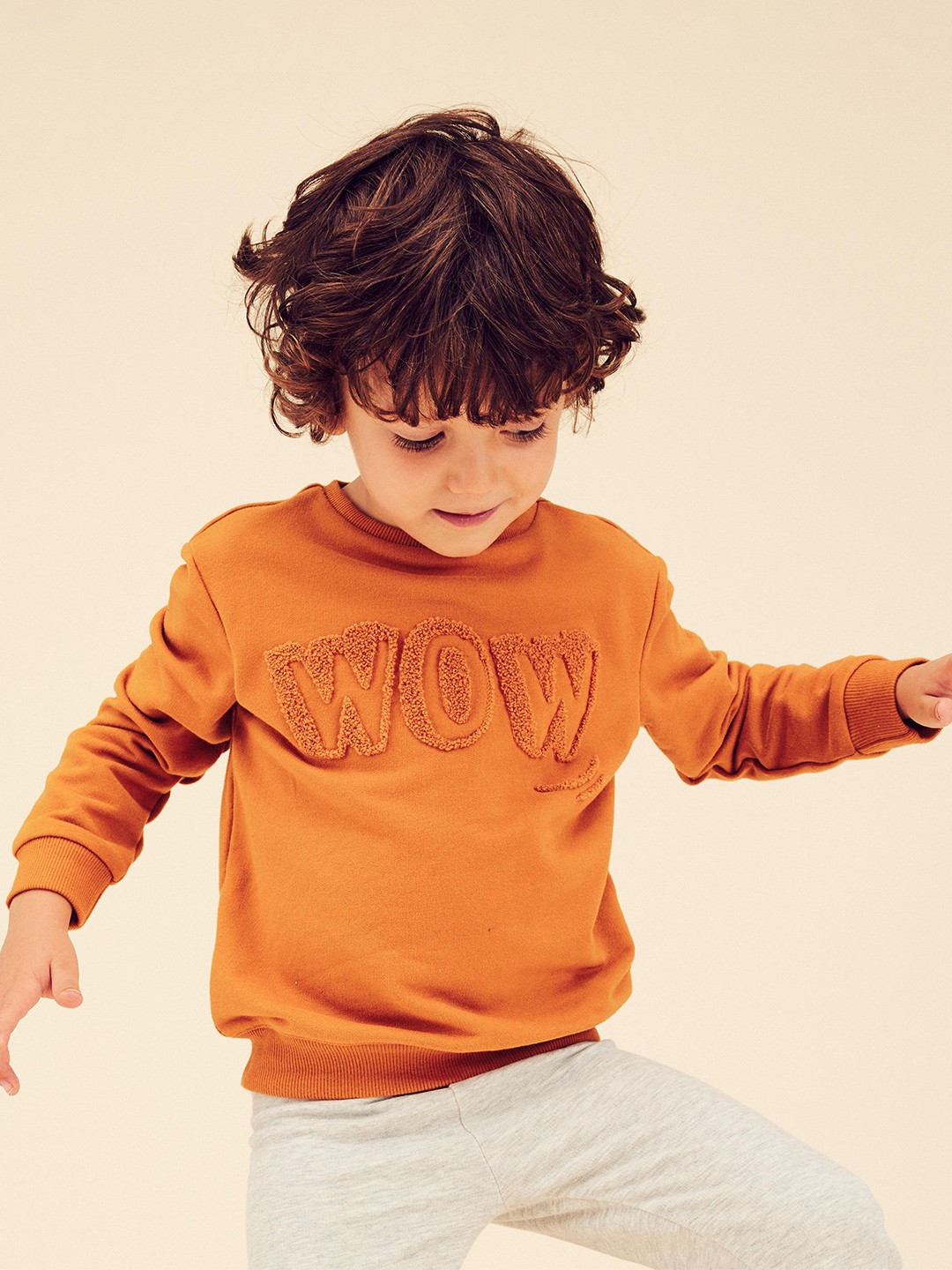 

Domyos By Decathlon Boys Orange Printed Sweatshirt