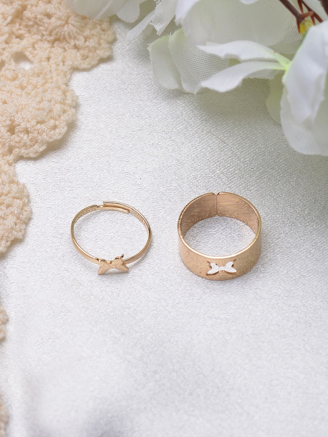 

POPLINS Set Of 2 Gold-Plated Finger Rings