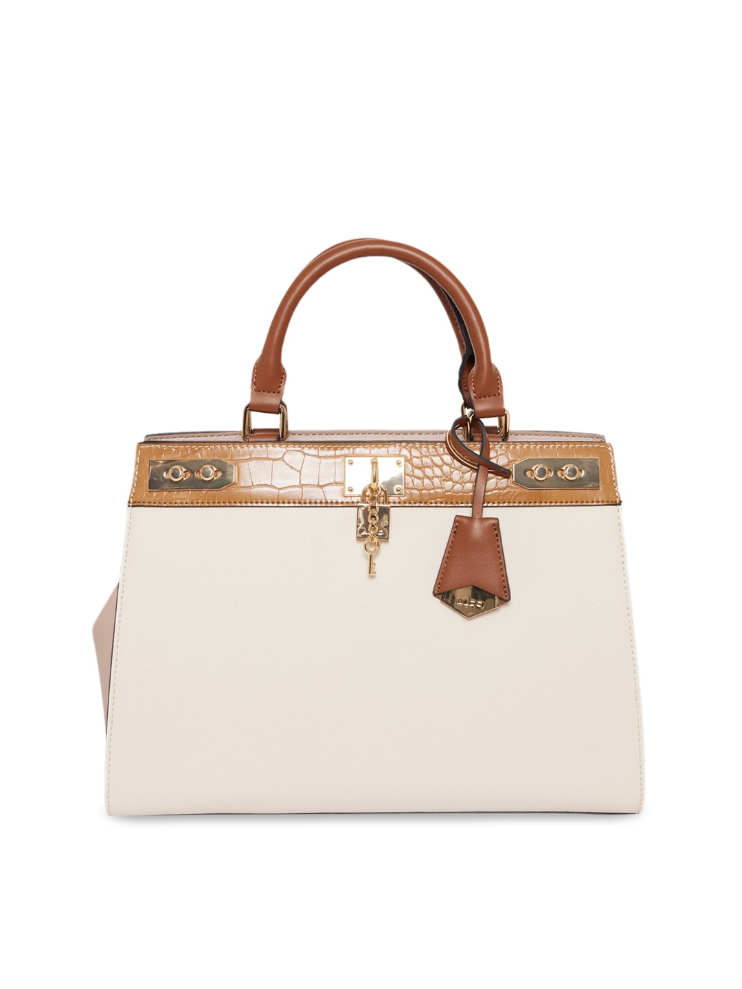 

ALDO Beige Structured Handheld Bag