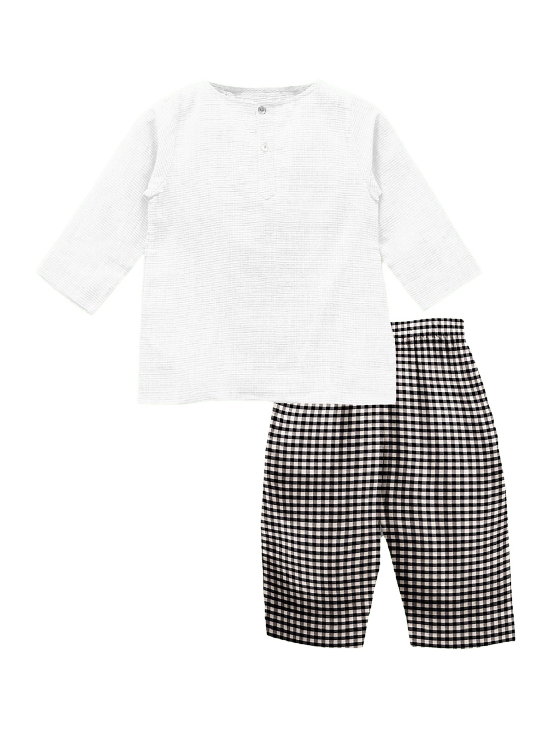 

THE BABY ATELIER Unisex Kids Black & White Night suit