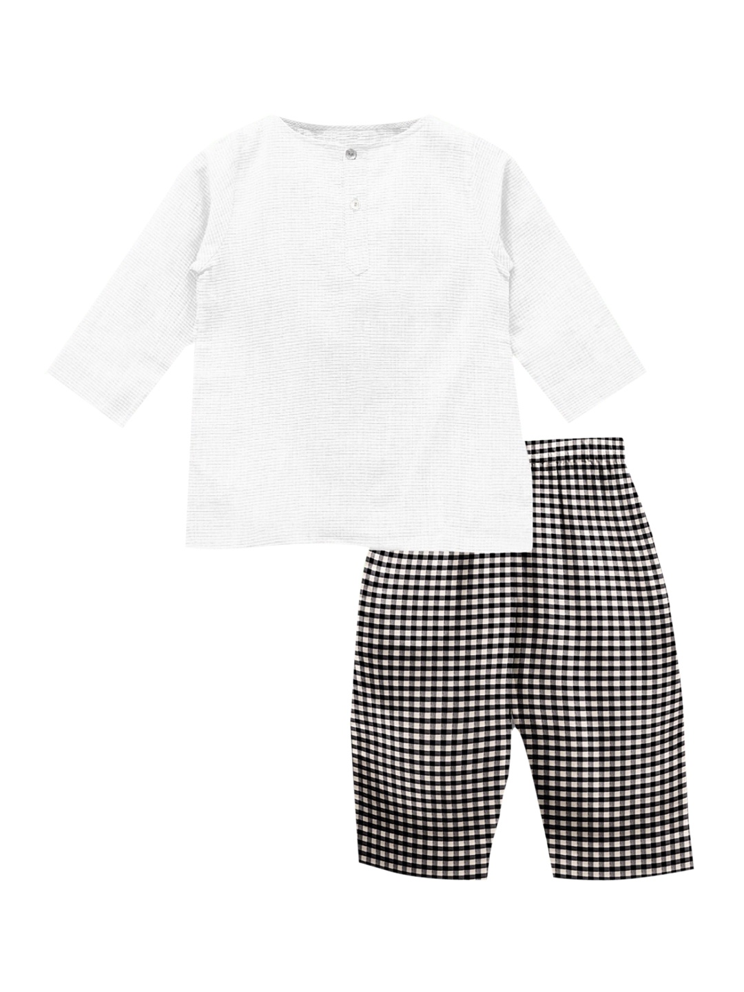 

THE BABY ATELIER Unisex Kids Black & White Night suit