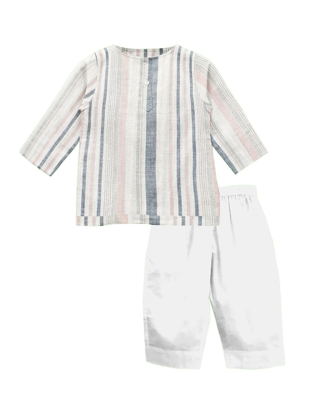 

THE BABY ATELIER Unisex Kids Grey & Beige Printed Night suit