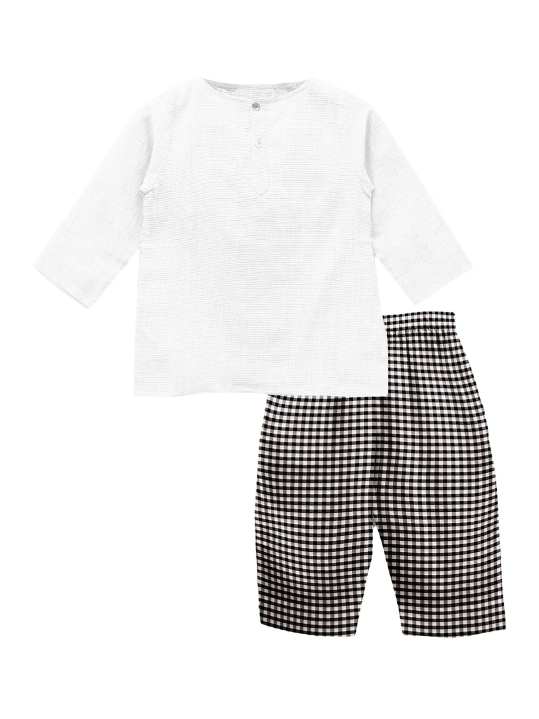 

THE BABY ATELIER Unisex Kids Black & White Night suit