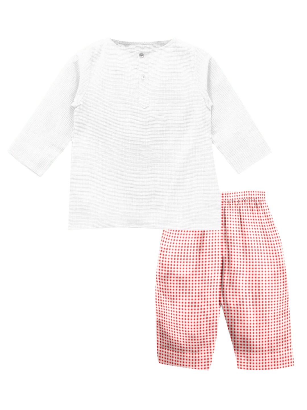 

THE BABY ATELIER Boys Red Pajama Kurta Set