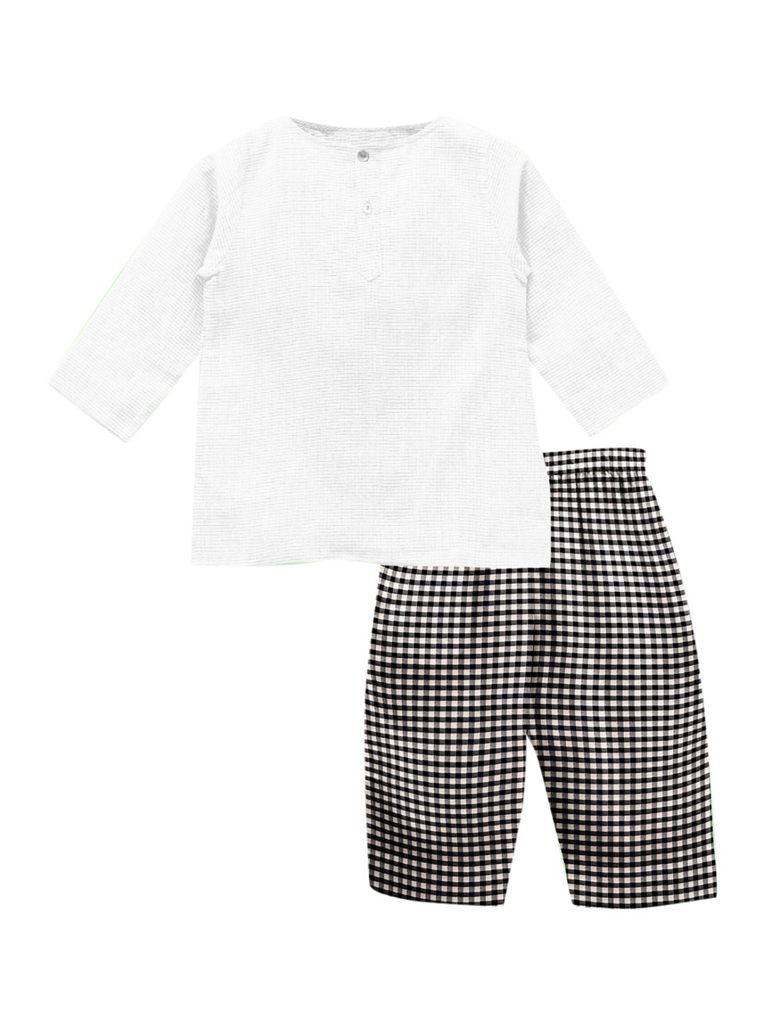 

THE BABY ATELIER Kids Black Organic Cotton Kurta with Pyjamas